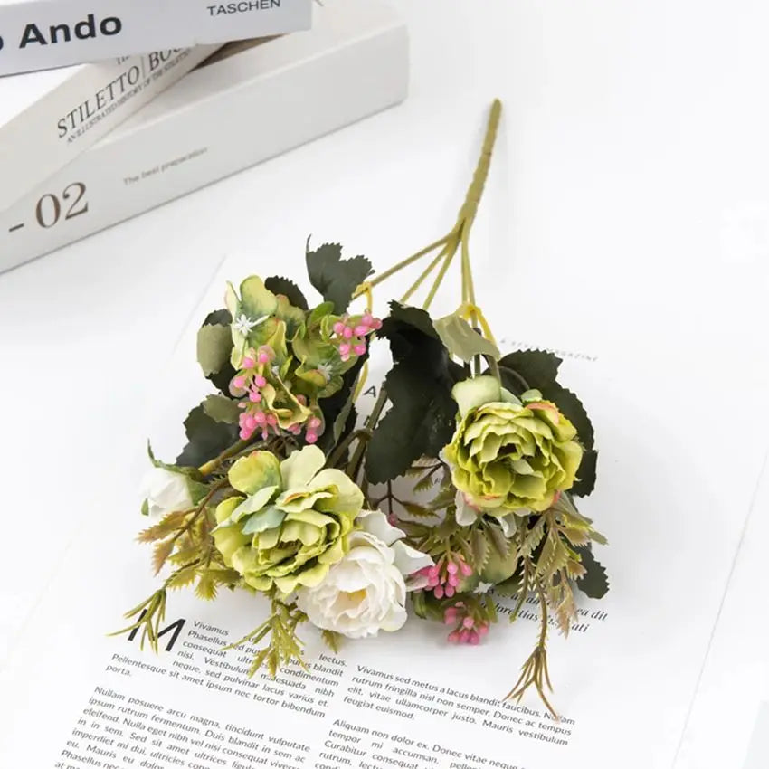 Silk Peony Artificial Flower Bouquet – Wedding & Home Décor Artificial Flower Bouquet Babs color 6 1 pc