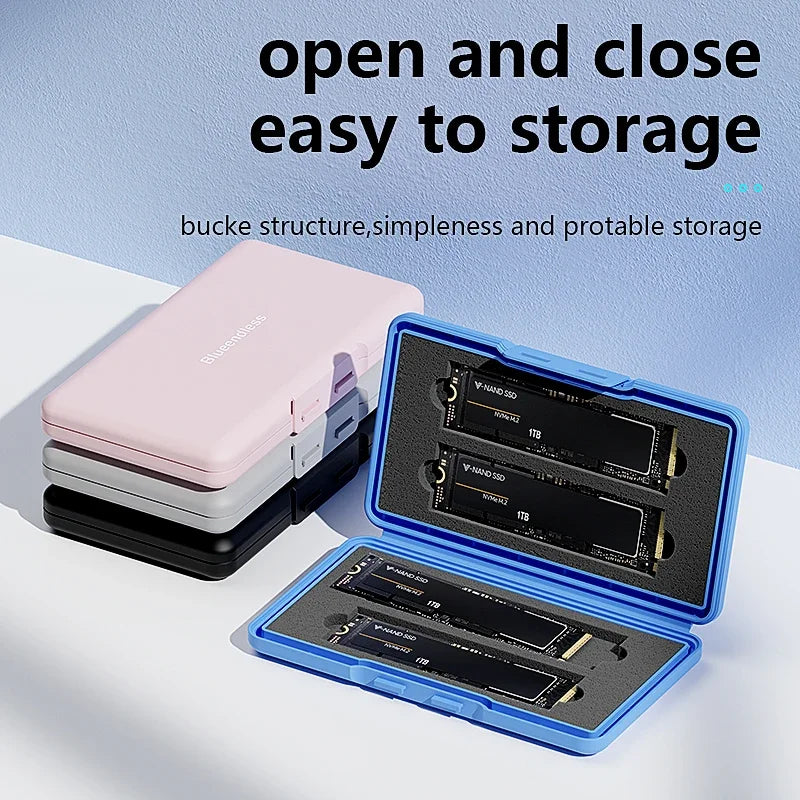KEBIDUMEI Dual M.2 SSD Case – NVMe & SATA 2230–2280 Protection SSD Protective Case Babs