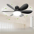 LED Ceiling Fan Light E27 Remote Control Dimmable 85-265V LED Ceiling Fan Light Babs Black-42cm