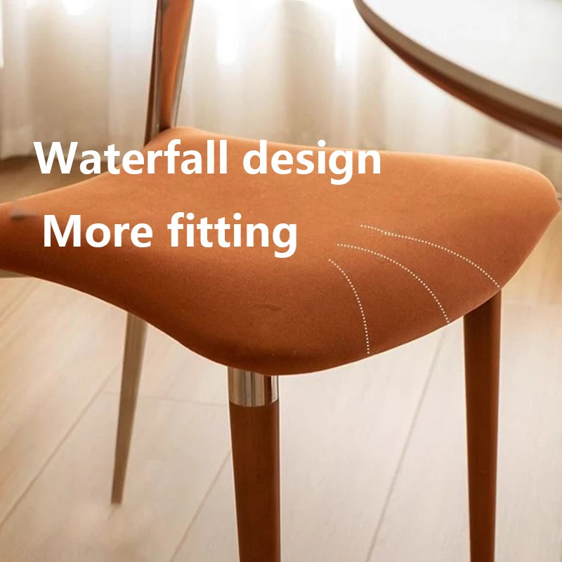 Nordic Minimalist Dining Chair | Microfiber Leather & Steel Dining Chair Babs