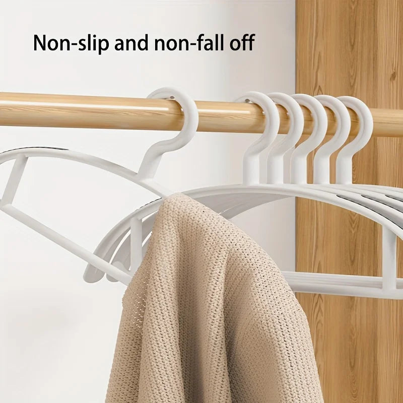 10-Pack Non-Slip Wide Plastic Hangers – No Shoulder Bump Clothes Hangers Babs