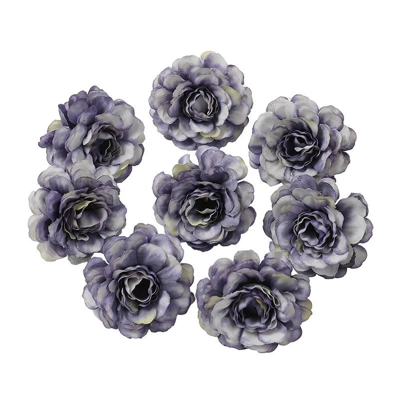 Silk Rose Artificial Flower Heads – Wedding & Home Décor Artificial Silk Flowers Babs Grey 50Pcs