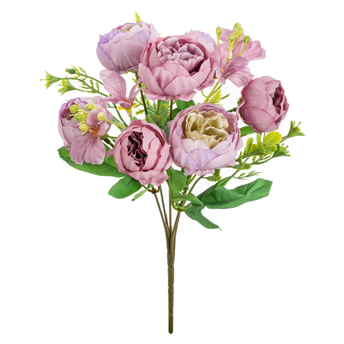 Silk Peony Rose Artificial Bouquet – Wedding & Home Decor Artificial Flower Bouquet Babs color 5 1 pc