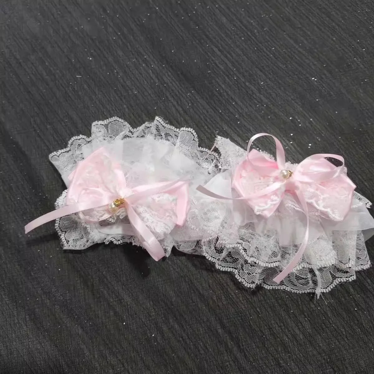 Lace Pearl Bow Bell Sleeve Cuff – Lolita Cosplay Wrist Band Sleeve Wrist Cuff Babs