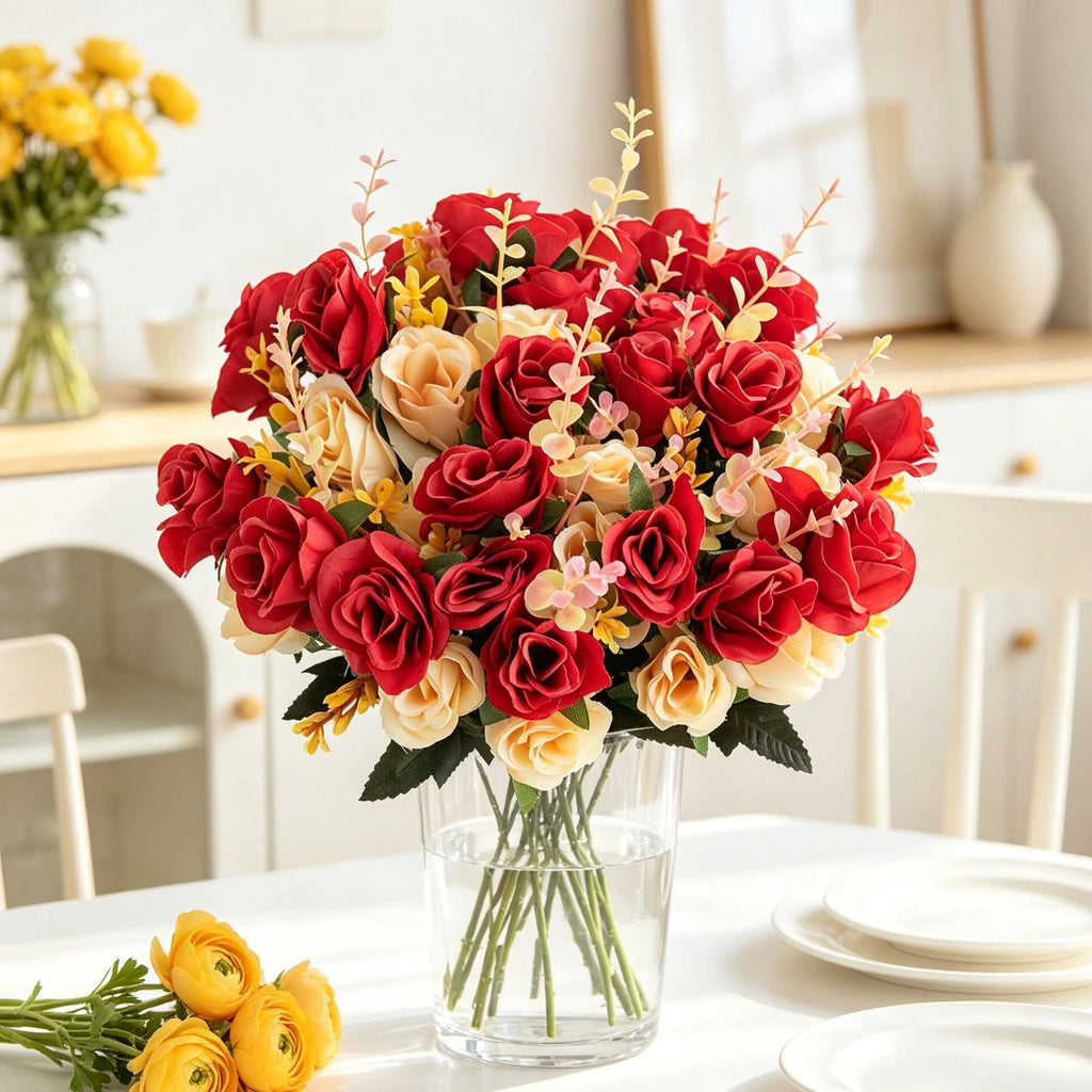 Silk Rose Artificial Flower Bouquet for Wedding & Home Décor Artificial Flower Bouquet Babs