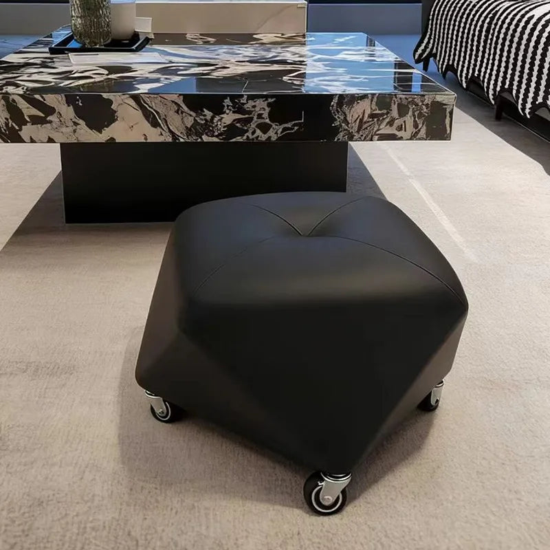 Octagonal Leather Ottoman Stool – Modern Luxury Living Room Seat Ottoman Stool Babs