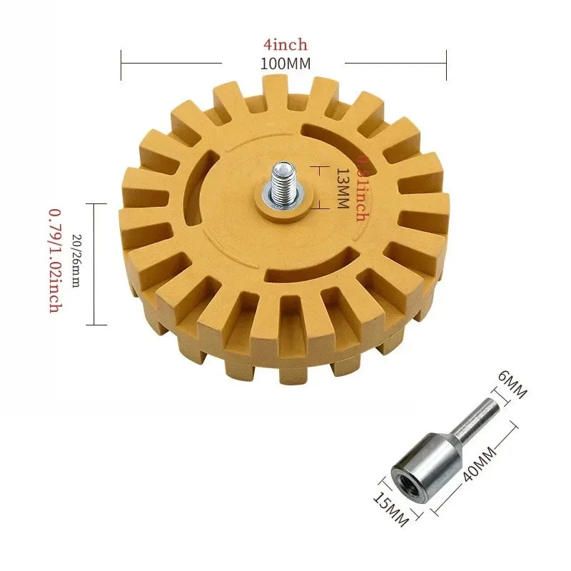 100mm Car Eraser Wheel – Decal & Vinyl Removal Drill Tool Decal Removal Wheel Babs
