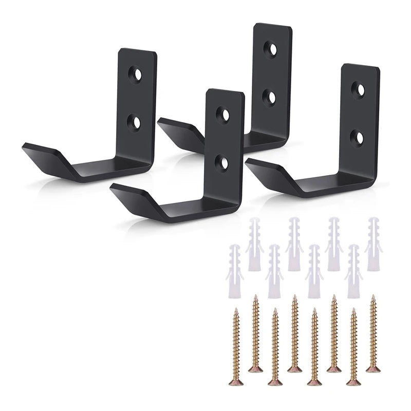 Heavy Duty Metal Wall Hooks – Jack Stand Tool Organizer Wall Mount Tool Hooks Babs Black 4 Pcs