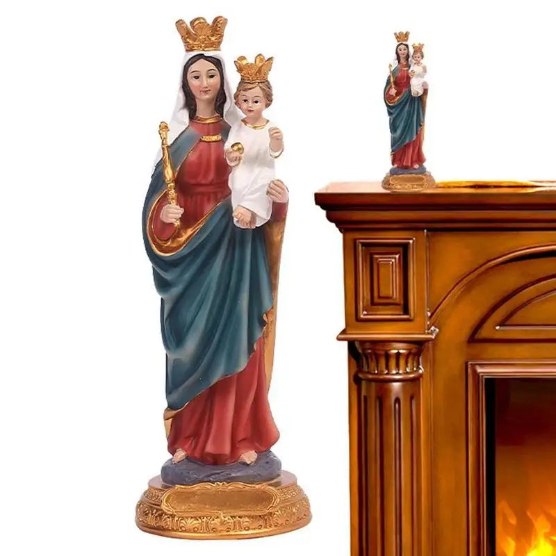 Virgin Mary & Jesus Resin Statue – Renaissance Religious Decor Religious Figurine Babs