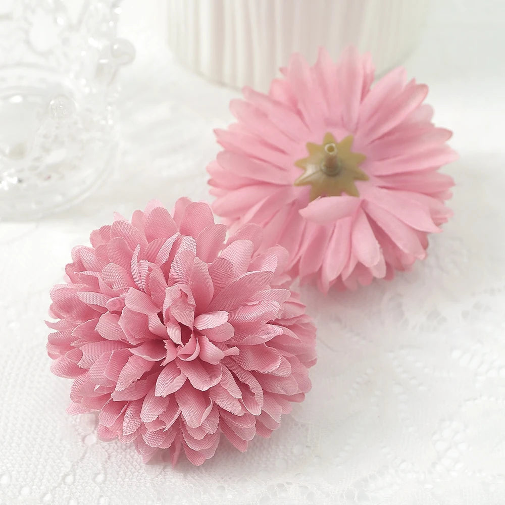 10 Pcs Orange Silk Chrysanthemum Artificial Flower Heads Decor Artificial Flower Heads Babs Deep Pink 10Pcs