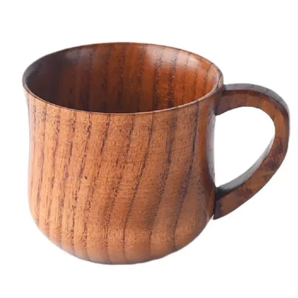 130ml Solid Wood Tea Cup with Handle – Jujube Wood Trumpet Cup Wooden Tea Cup Babs 1pc 101-200ml