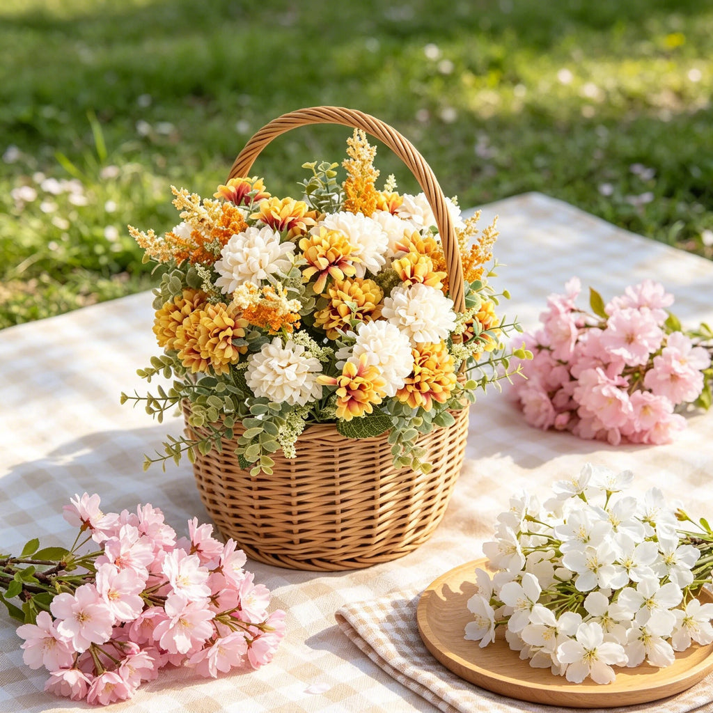 Artificial Silk Lavender Chrysanthemum Bouquet | Home Décor Artificial Flower Bouquet Babs