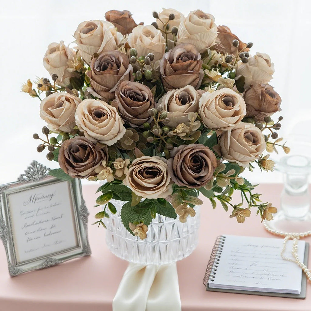 Silk Artificial Rose Bouquet for Wedding, Home & Party Décor Artificial Flower Bouquet Babs