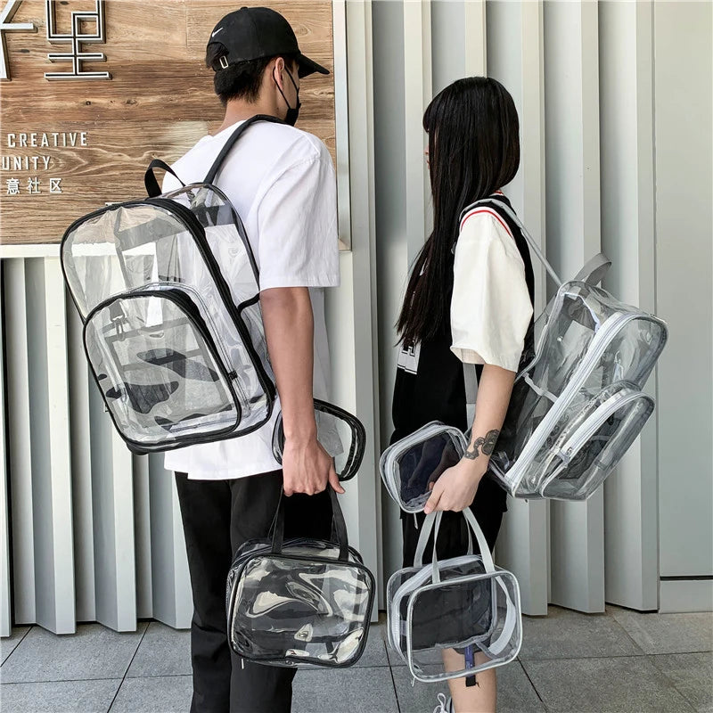 Waterproof Clear Backpack – Unisex Large Capacity Transparent Bag Clear Backpack Babs