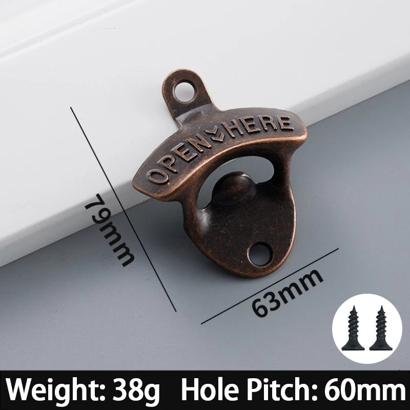 Retro Wall Mounted Beer Bottle Opener – Zinc Alloy Kitchen Decor Wall Bottle Opener Babs Red Bronze 1pcs