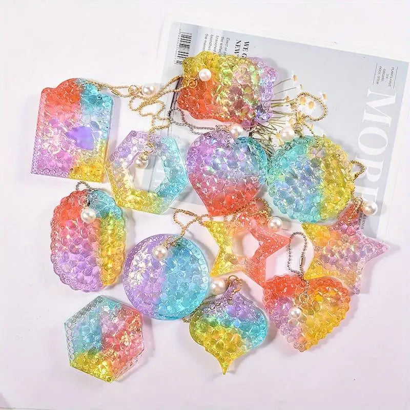 DIY Resin Silicone Mold – Star, Heart & Round Pendant Keychain Resin Craft Mold Babs