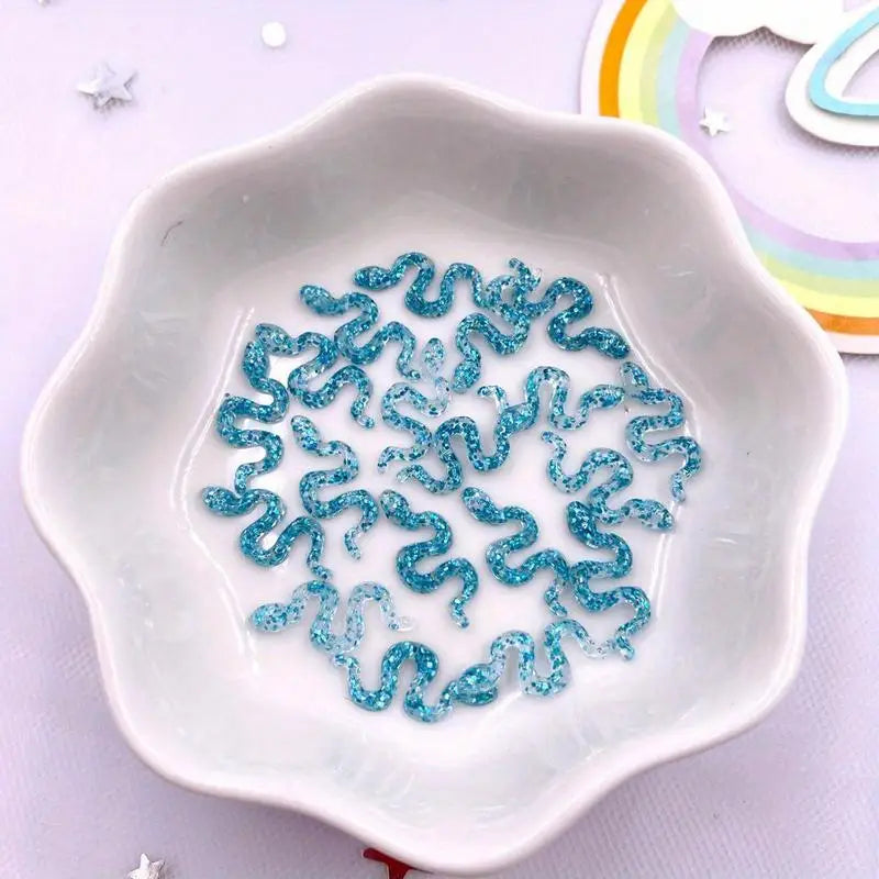 60pcs Glitter Resin Flat Back Embellishments – Nail Art & DIY Craft Embellishments Babs