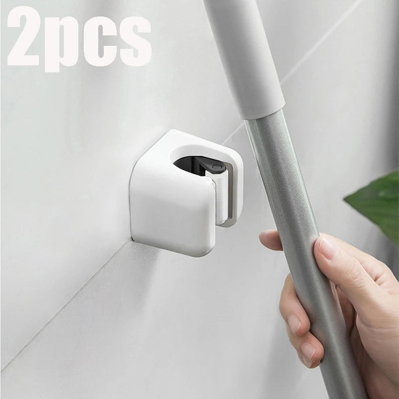 Self-Adhesive Mop Holder Clips – Wall-Mounted Broom Rack Mop Holder Clip Babs