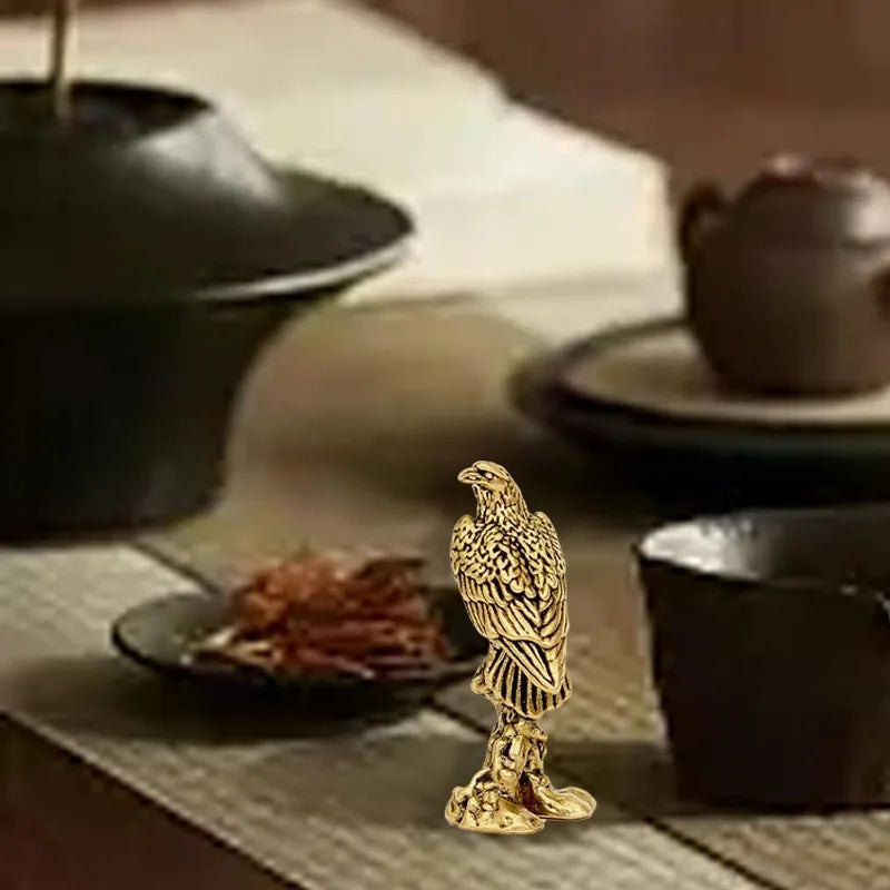 2PCS Brass Eagle Figurines – Gold Mini Animal Statues Home Decor Brass Animal Figurine Babs