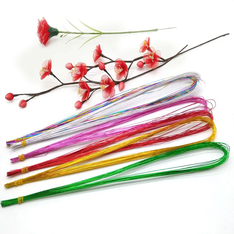 25Pcs 80cm Floral Iron Wire for DIY Nylon Flower Making Craft Floral Craft Wire Babs