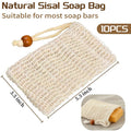 10-Pack Sisal Soap Saver Bags – Exfoliating Shower Scrubber Soap Saver Bag Babs 10Pcs Pack