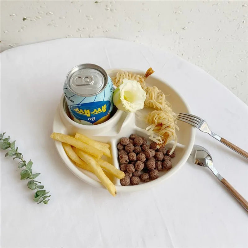 21cm Divided Plate – Portable BBQ Picnic Tray for Kids & Adults Divided Dinner Plate Babs