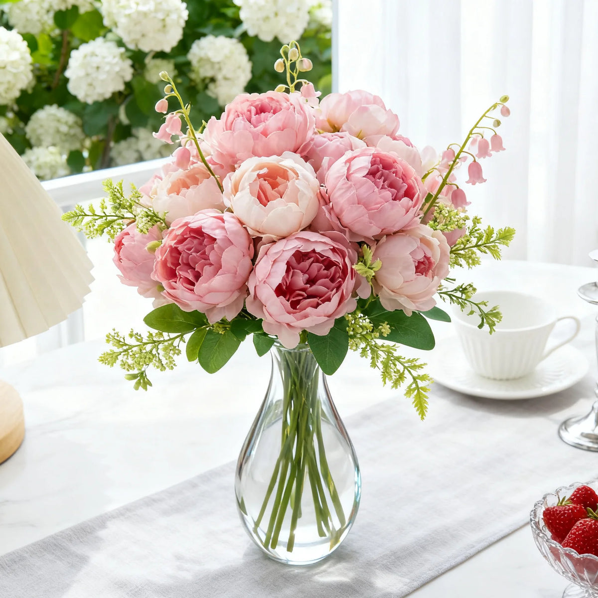 Artificial Silk Peony Rose Bouquet | Wedding & Home Décor Artificial Flower Bouquet Babs
