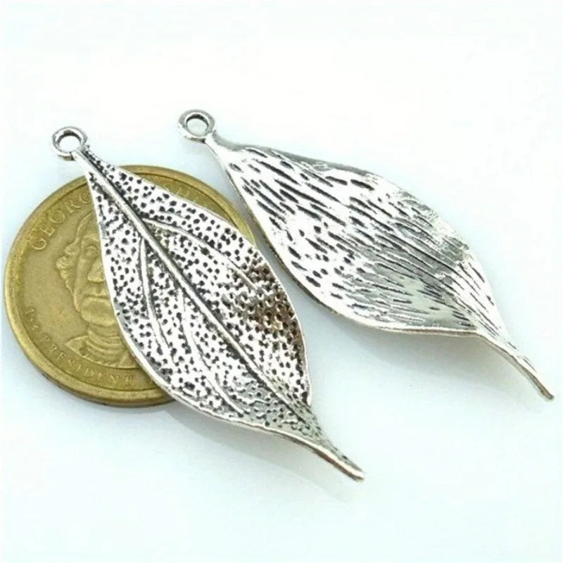10PCS Antique Silver Leaf Pendants – DIY Jewelry Making Charms Jewelry Making Charms Babs