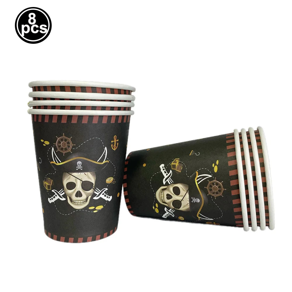 Pirate Theme Disposable Tablecloth – Skull & Treasure Map Party Disposable Tablecloth Babs cups