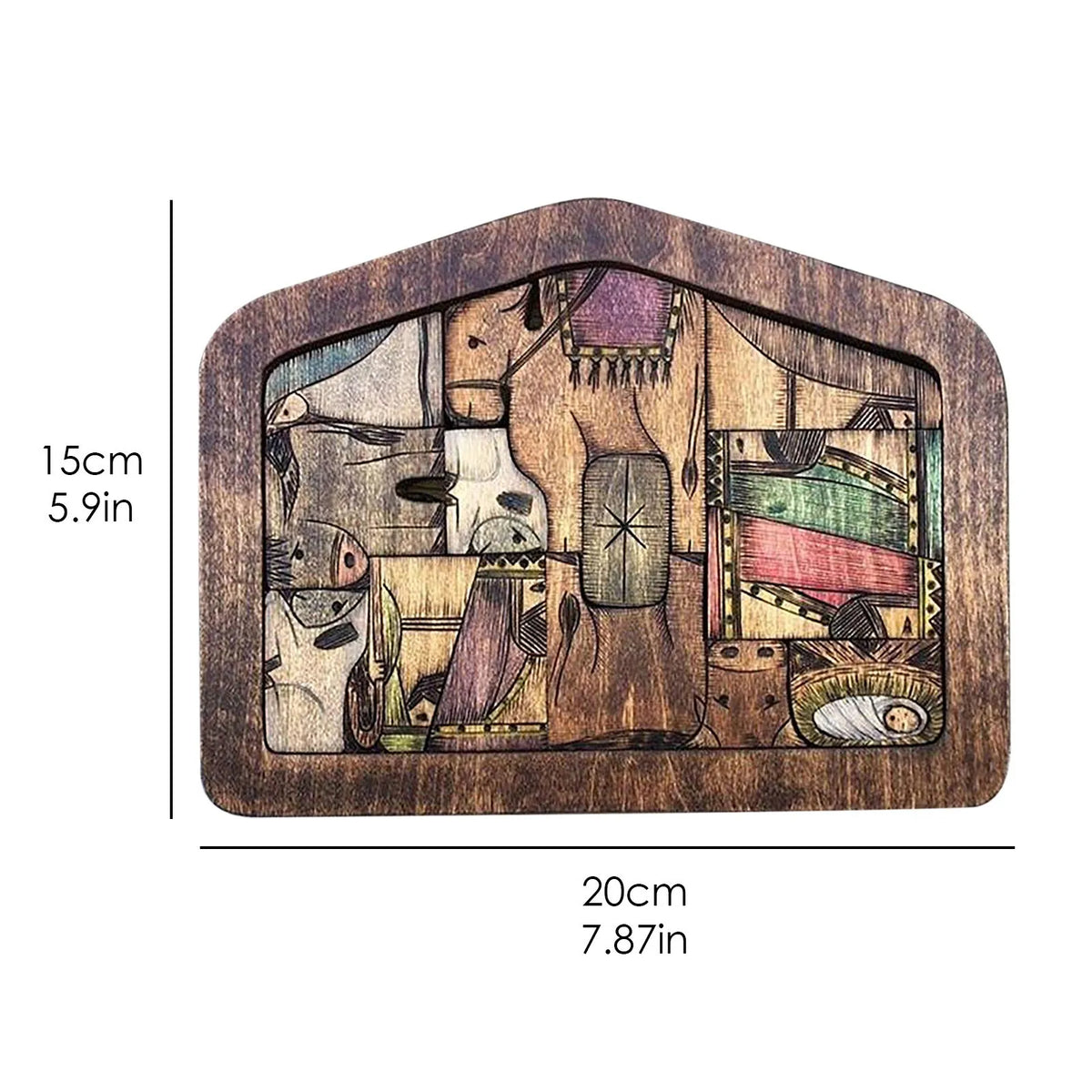 Wooden Nativity Puzzle – Wood-Burned Jesus Figurine Décor Nativity Puzzle Figurine Babs Brown