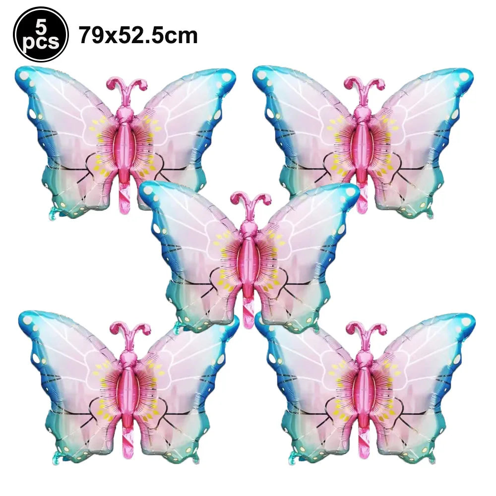 5pcs Butterfly Foil Balloons – Party, Birthday & Baby Shower Party Foil Balloons Babs F As pictures show