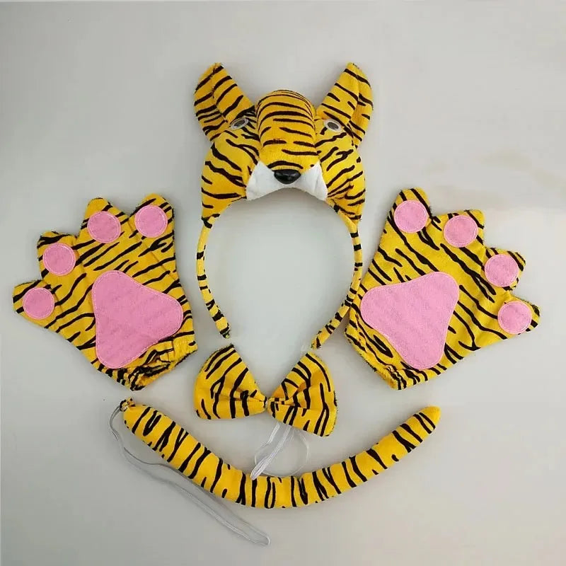 5-Piece Kids Animal Ear Headband & Tail Costume Set Kids Costume Set Babs