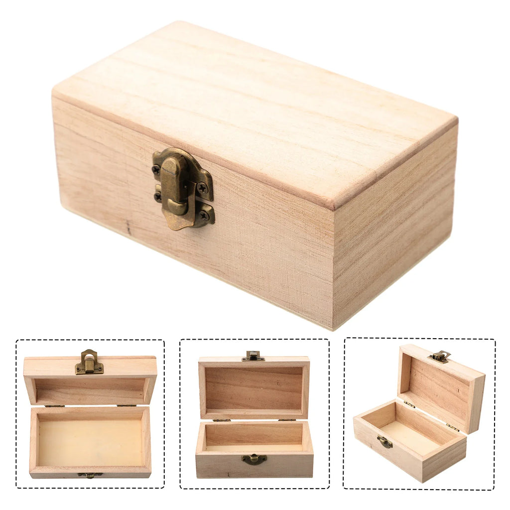 Wooden Hinged Storage Box – Jewelry, Craft & Keepsake Organizer Wooden Storage Box Babs