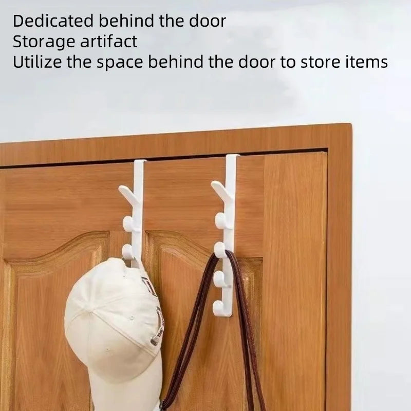 No-Drill Over-Door Hook Rack for Clothes, Bags & Hats Over-Door Hook Rack Babs