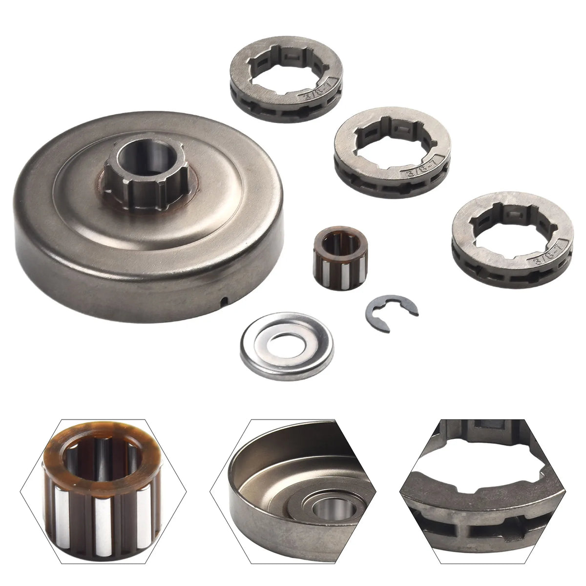 Clutch Drum Sprocket Kit 3/8" 7T – Stihl 034 036 MS340 MS360 Chainsaw Sprocket Kit Babs