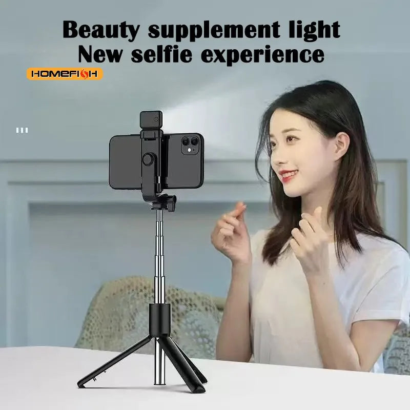 Bluetooth Selfie Stick Tripod with Fill Light & Remote Shutter Selfie Stick Tripod Babs
