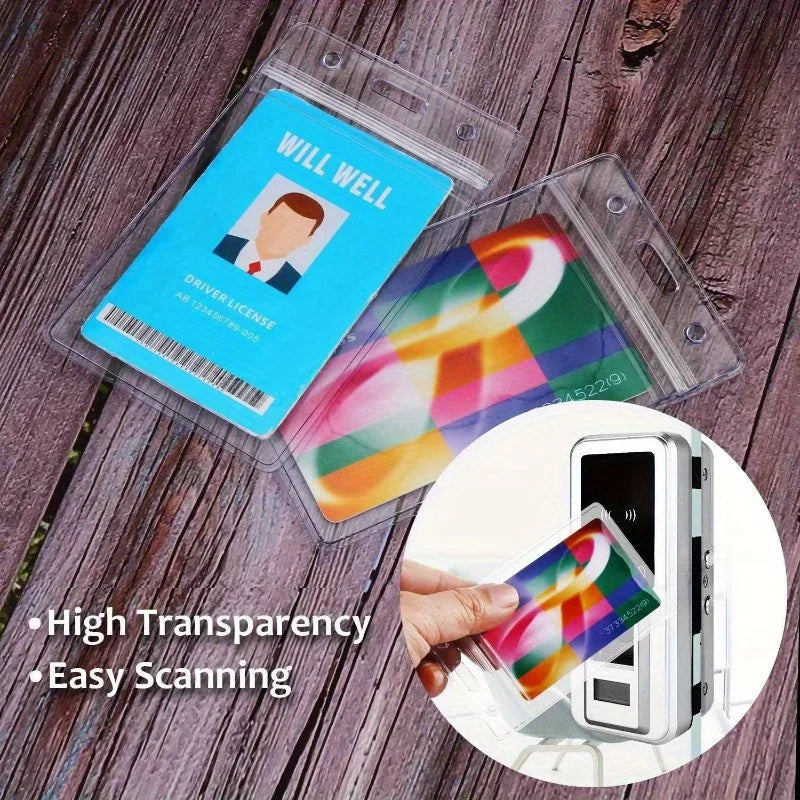 Waterproof Vertical ID Badge Holder – Clear Card Holder ID Badge Holder Babs