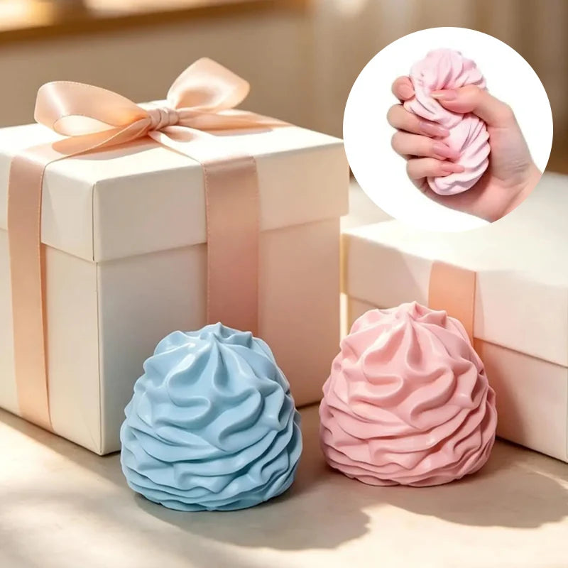 Realistic Cream Squeeze Toy Silicone Fidget Keychain Pendant Squeeze Fidget Keychain Babs