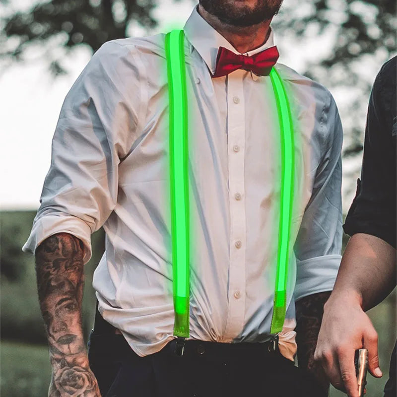 LED Light-Up Bow Tie & Suspenders Set for Parties LED Party Accessories Babs
