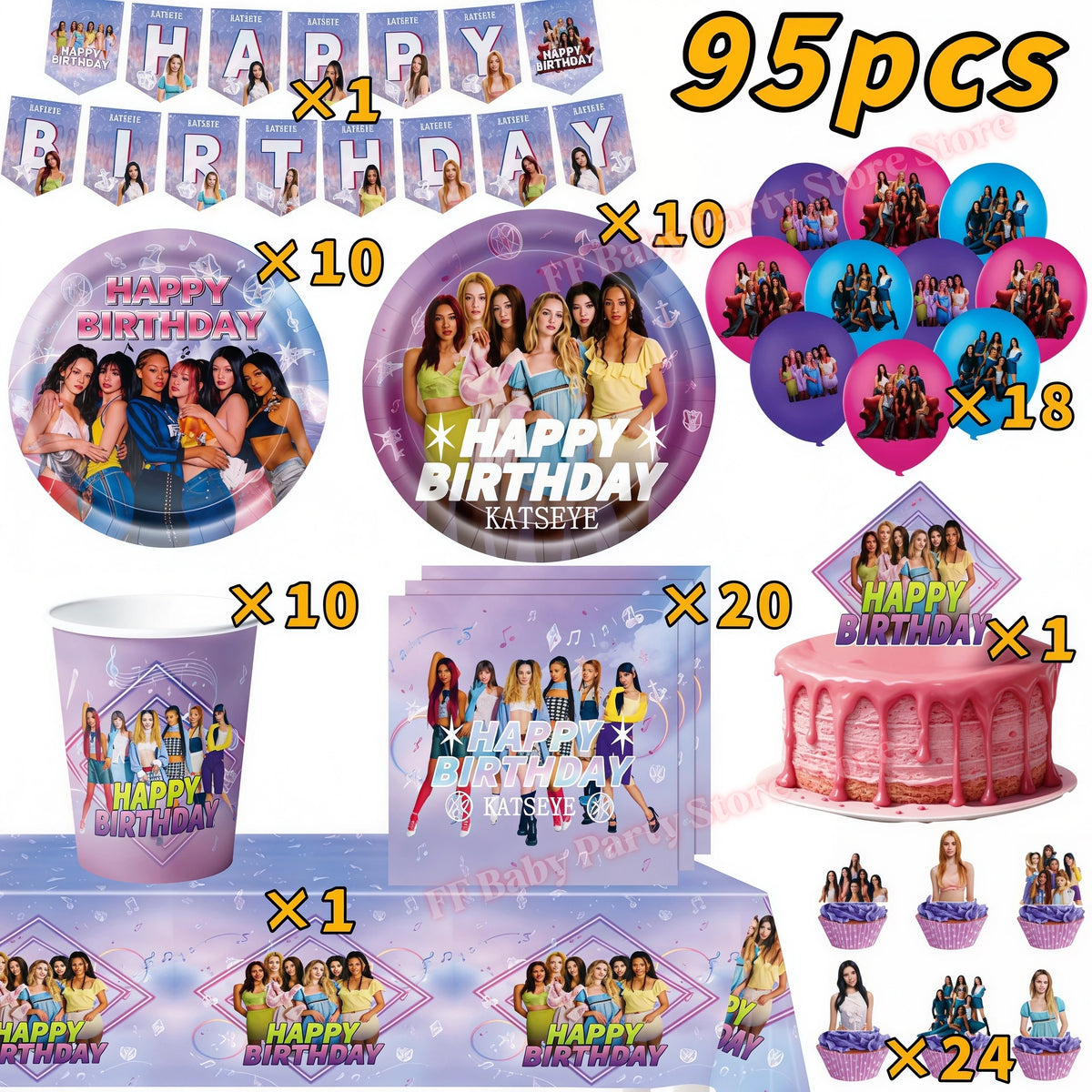 Katseye Kpop Birthday Party Decoration Set – Balloon & Banner