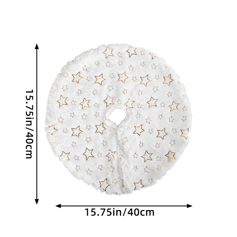 Mini 40cm Christmas Tree Skirt – White Snowflake Faux Fur Mat Christmas Tree Skirt Babs 3