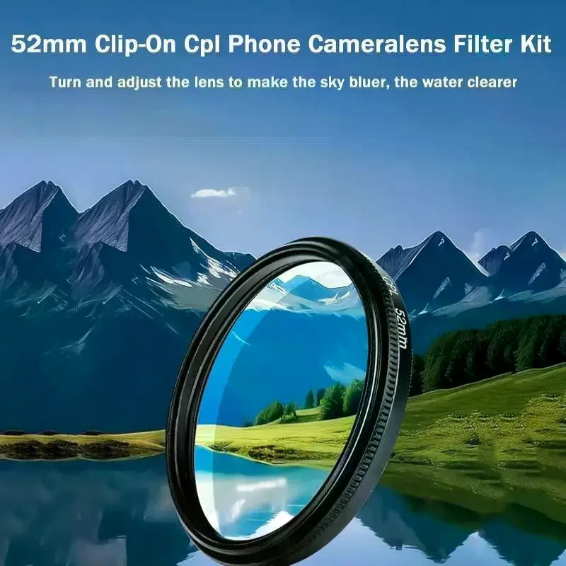 52/67mm Clip-On Phone CPL Filter – Anti-Glare & Color Boost Phone Camera Filter Babs