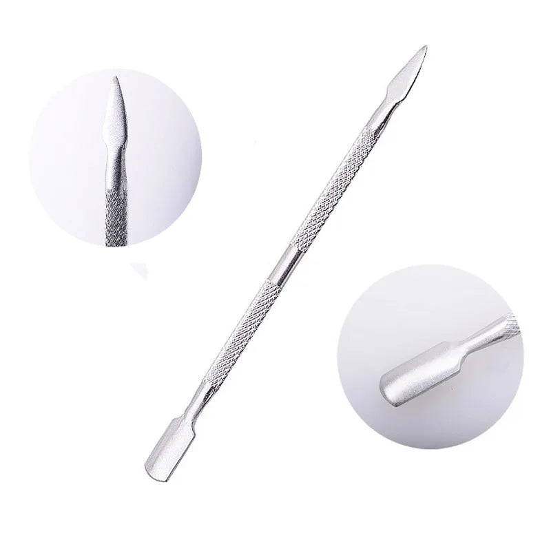4-Pc Stainless Steel Double-Ended Cuticle Pusher Manicure Set Cuticle Pusher Set Babs