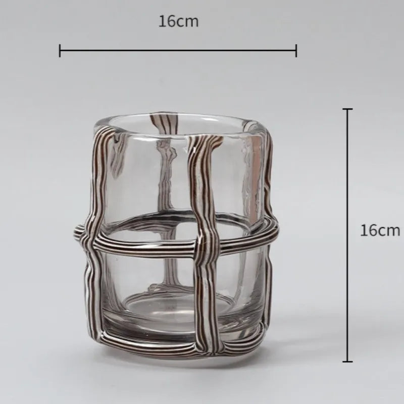 Modern Luxury Glass Vase – Minimalist Elegant Table Decor Decorative Glass Vase Babs 16CM-White