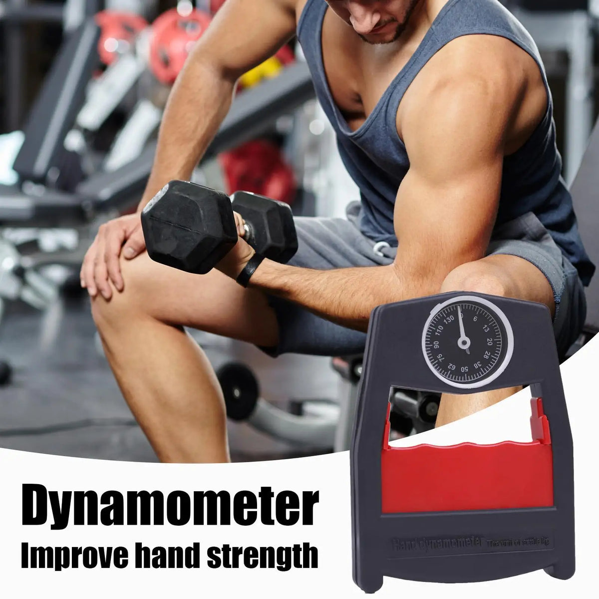 Hand Dynamometer Grip Strength Meter – Force Gauge Fitness Tool Grip Strength Meter Babs