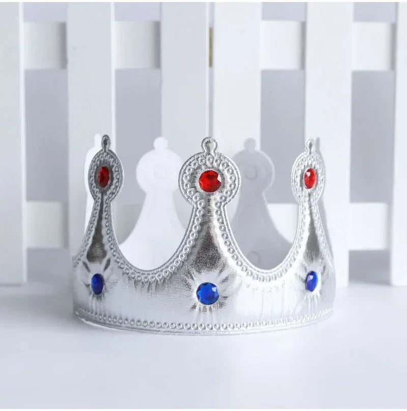 Kids Royal Crown Tiara – Gold & Silver Birthday Party Hat Kids Crown Headband Babs silvery 2