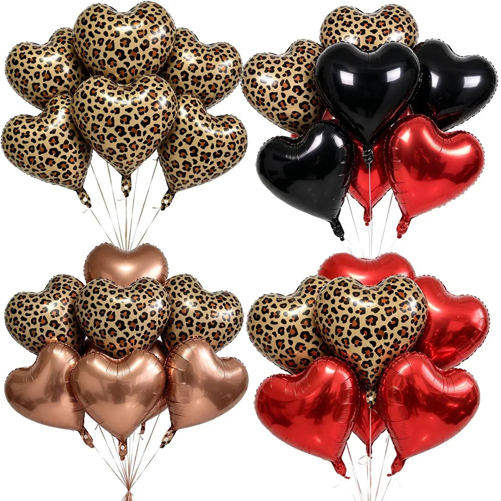 Leopard Print Heart Foil Balloons – Party & Wedding Decor Party Foil Balloons Babs