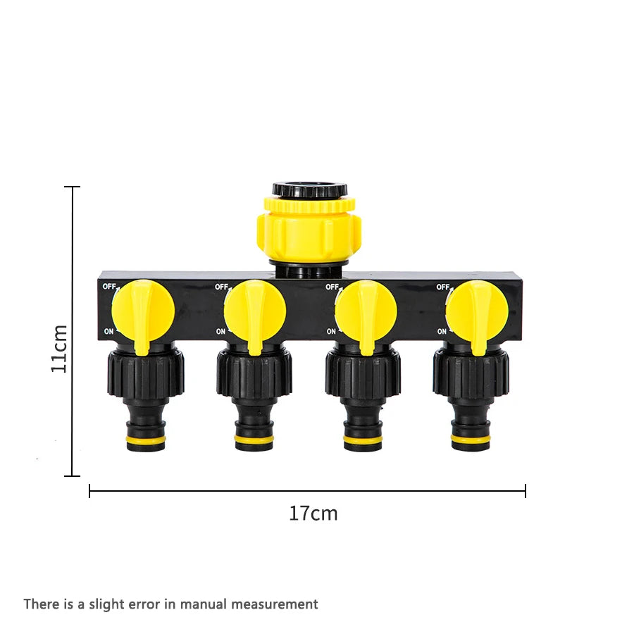 4-Way Garden Hose Splitter & Water Distributor | Irrigation Fitting Garden Hose Splitter Babs Yellow
