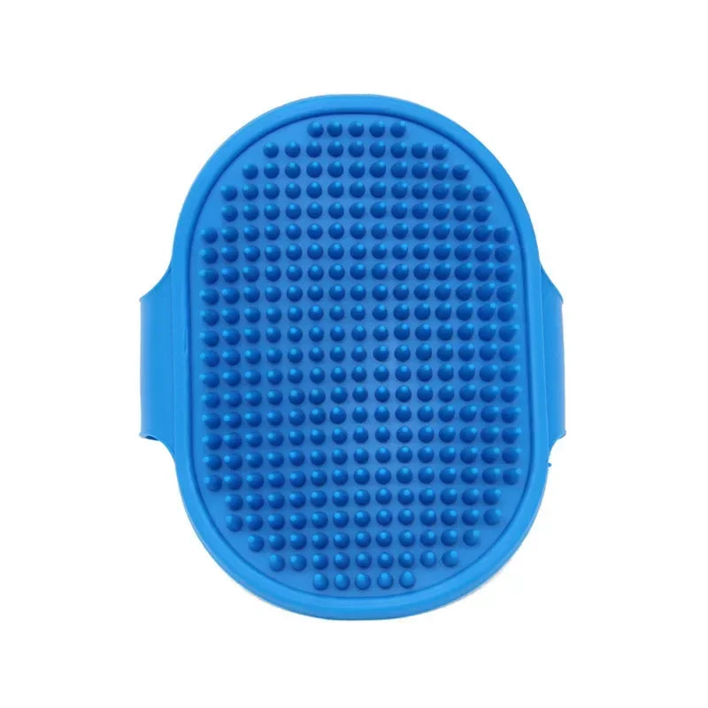 Pet Bath Massage Glove – Cat & Dog Deshedding Brush Pet Grooming Glove Babs Blue one size