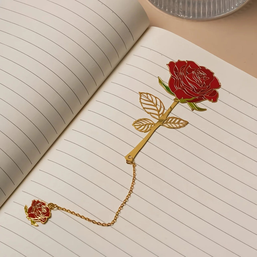 Metal Rose Bookmark – Hollowed Luxury Design | Gift for Readers Metal Bookmark Babs